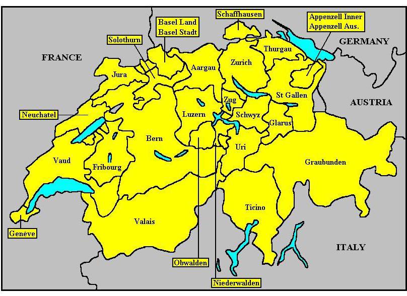 瑞士地图,瑞士地图高清中文版