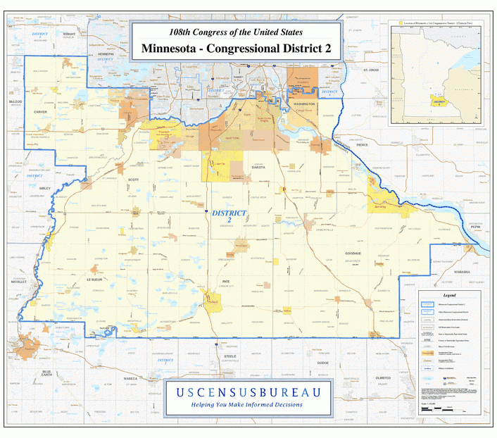 明尼苏达州(Minnesota)行政区划图